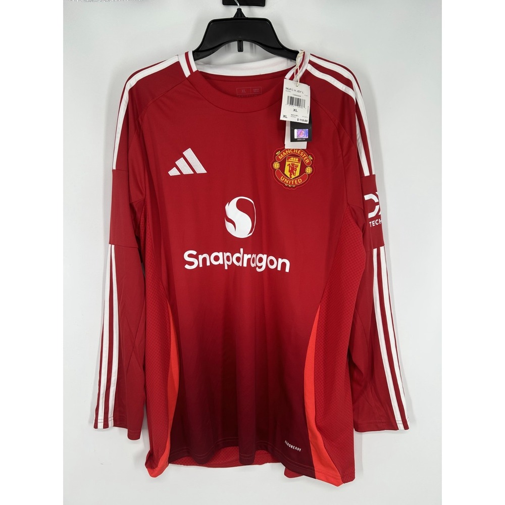 Adidas Manchester United FC 2024/25 Home Jersey Blank Mens XL Red Long Sleeve‎
